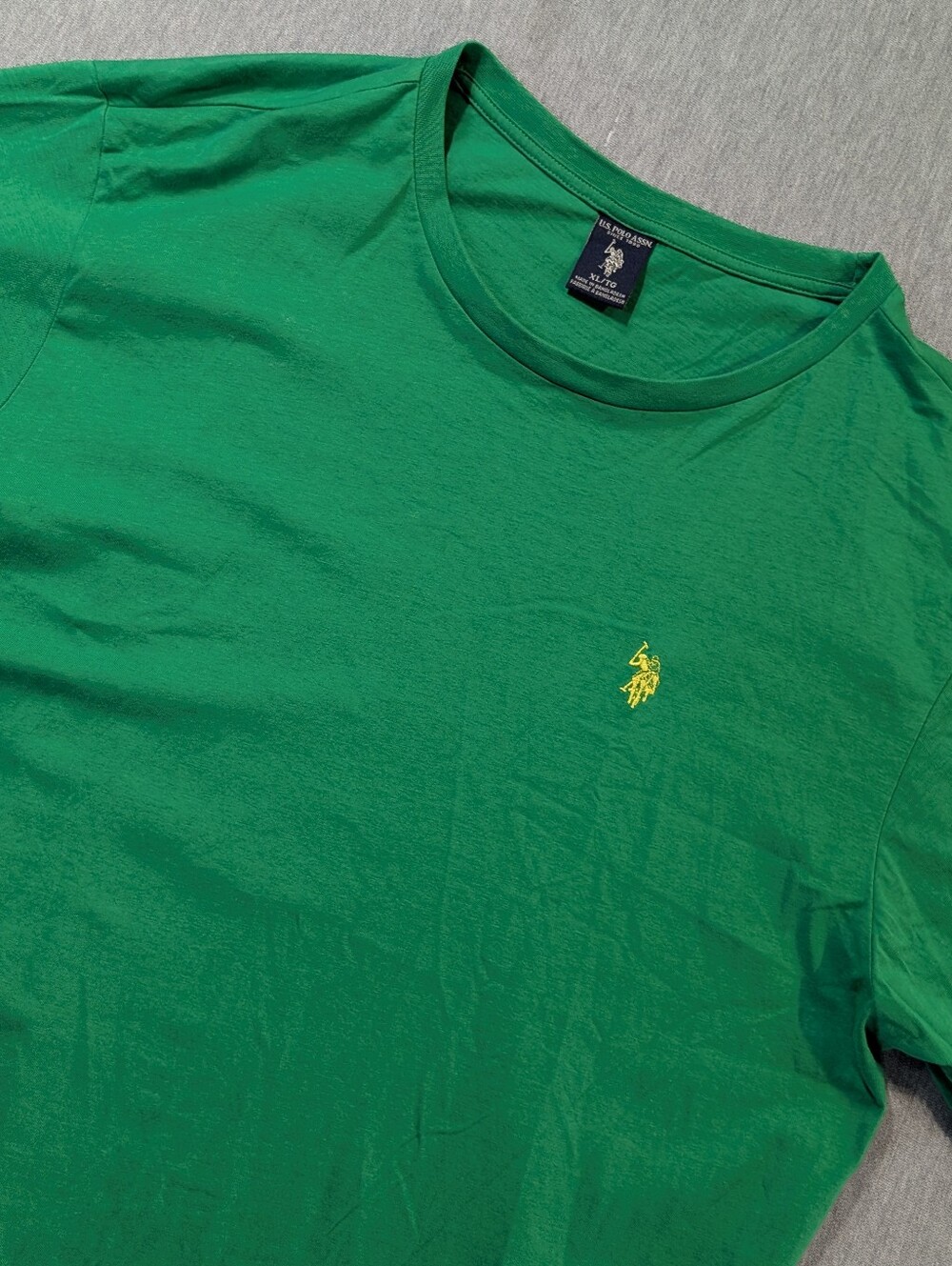 U.S. Polo Assn. Casual T-Shirt Men's XL Green Yellow Logo